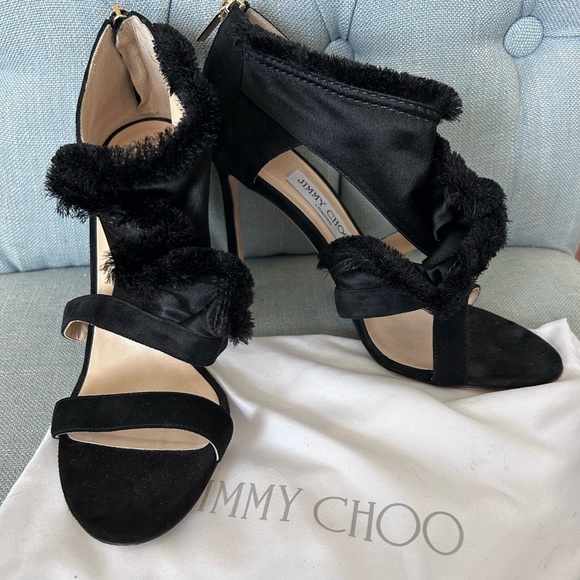 Jimmy Choo Kiki Sandals in Satin and Suede Mix, size 8.5 - Picture 4 of 16